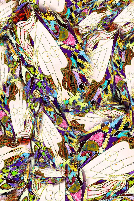 数码★抽象图案印花华亿平台图片