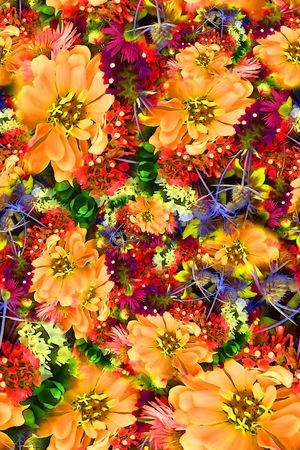 数码★花卉图案印花华亿平台图片