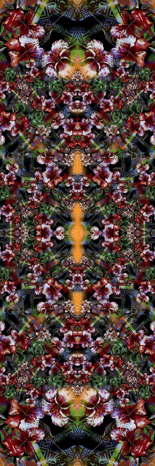 数码★花卉图案印花华亿平台图片