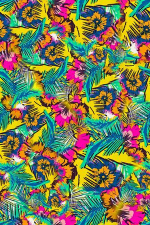 数码★花卉图案印花华亿平台图片