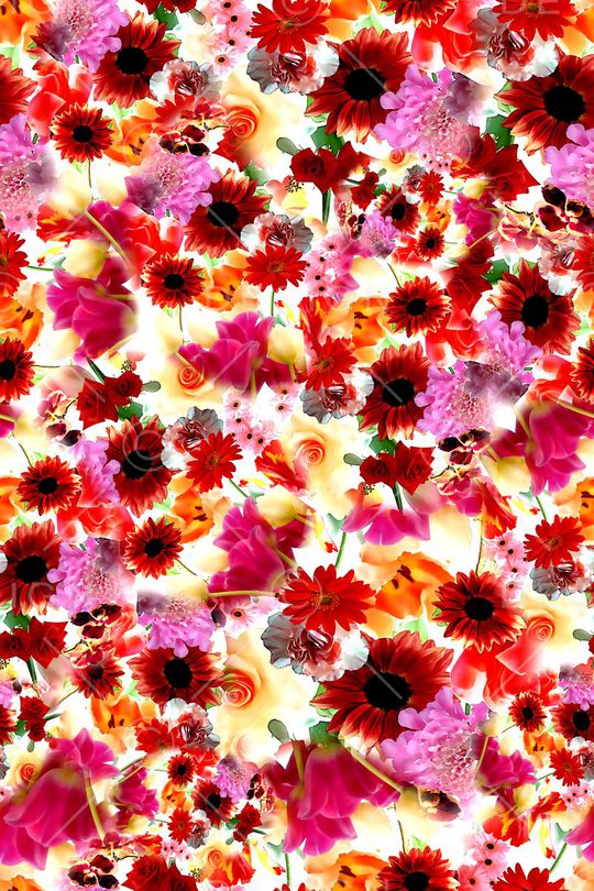 数码★花卉图案印花华亿平台图片