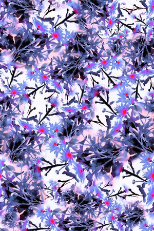 数码★花卉图案印花华亿平台图片