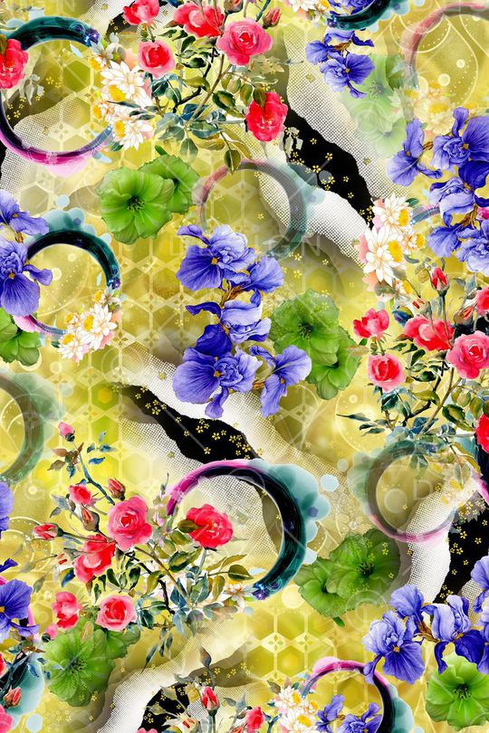 花卉印花华亿平台图片