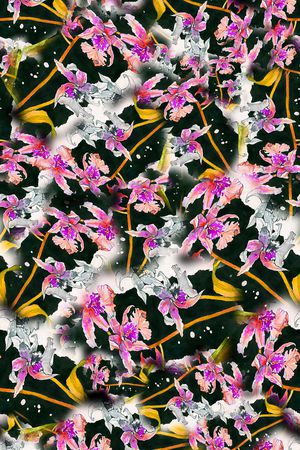 数码★花卉图案印花华亿平台图片