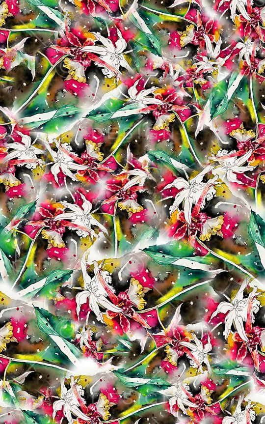 数码★花卉图案印花华亿平台图片