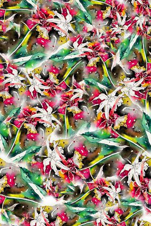 数码★花卉图案印花华亿平台图片