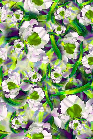 数码★花卉图案印花华亿平台图片