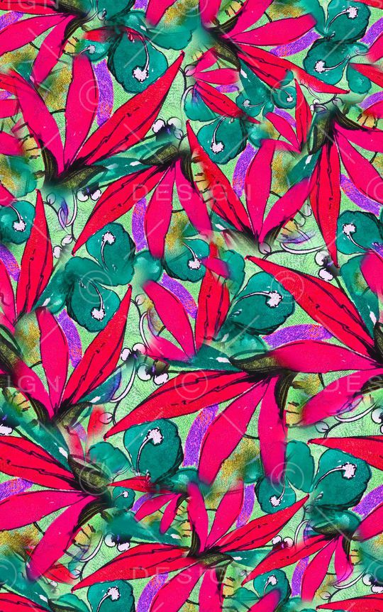 数码★花卉图案印花华亿平台图片