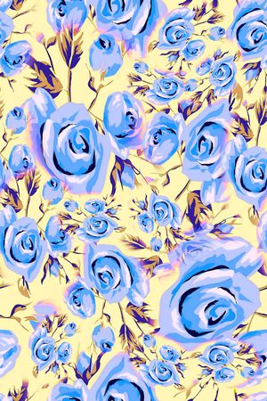 数码★花卉图案印花华亿平台图片