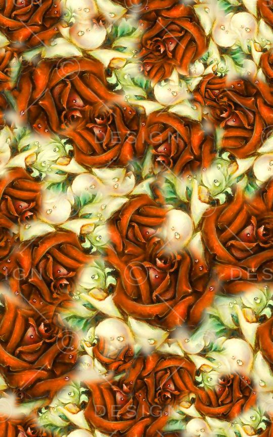 数码★花卉图案印花华亿平台图片