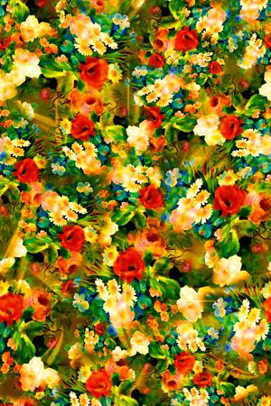 数码★花卉图案印花华亿平台图片