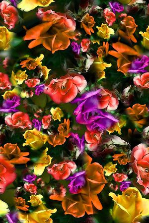 数码★花卉图案印花华亿平台图片