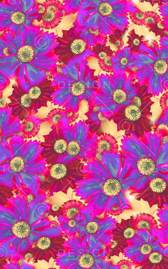 数码★花卉图案印花华亿平台图片