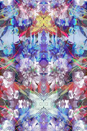 数码★花卉图案印花华亿平台图片