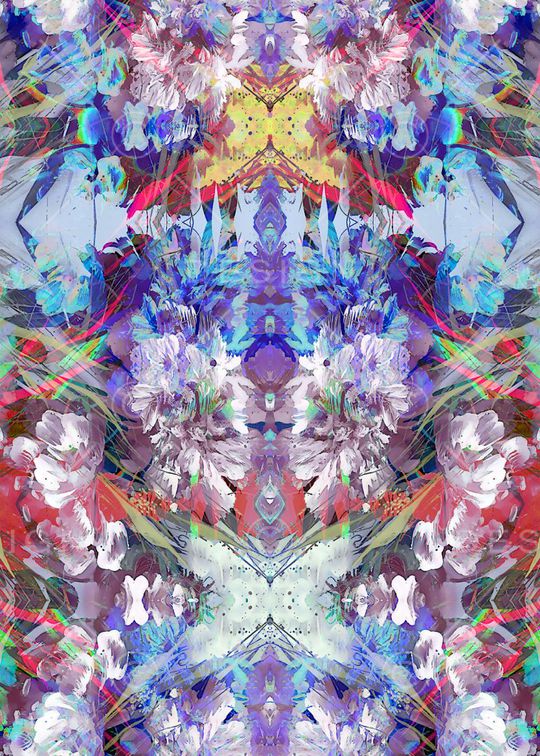 数码★花卉图案印花华亿平台图片