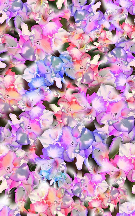 数码★花卉图案印花华亿平台图片