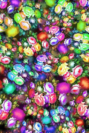 数码★花卉图案印花华亿平台图片