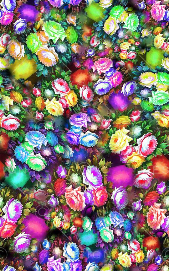 数码★花卉图案印花华亿平台图片