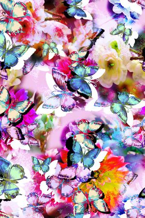 花卉组合印花华亿平台图片