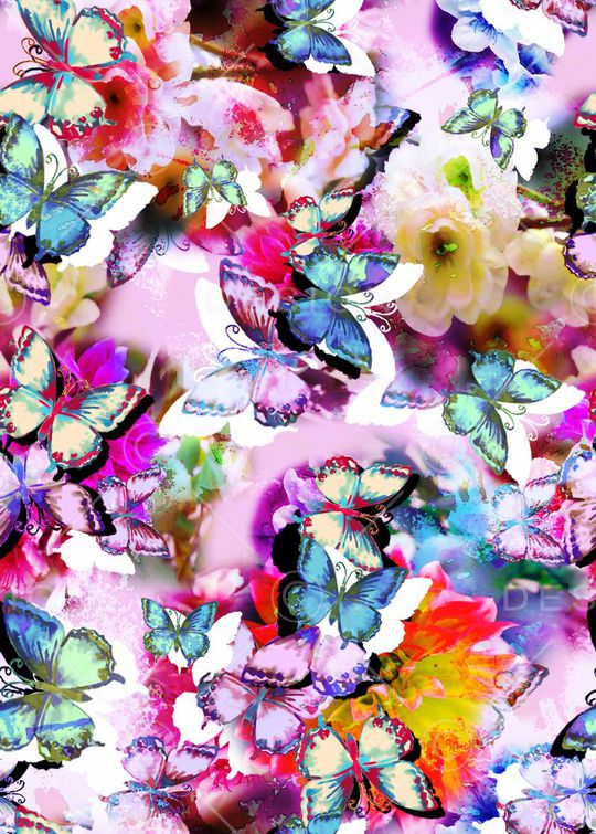 花卉组合印花华亿平台图片