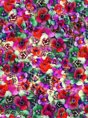 312351-多彩花卉花朵小花小碎花水彩效果合租