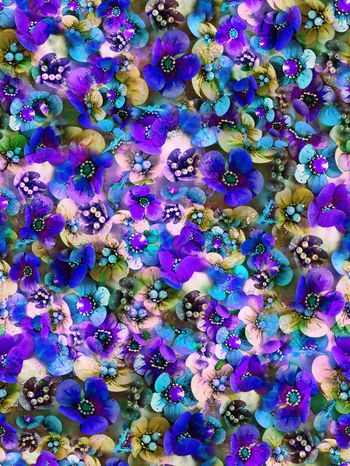 312352-多彩花卉花朵小花小碎花水彩效果合租