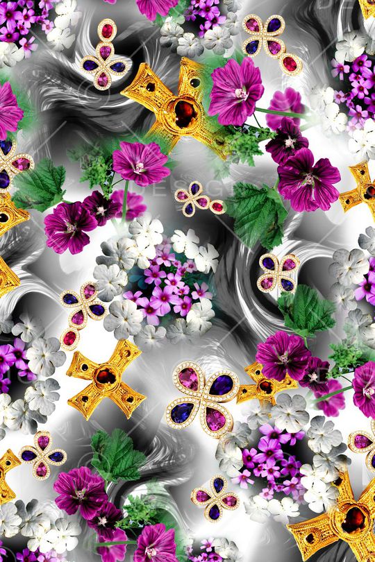 花卉印花华亿平台图片