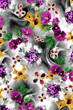 花卉印花华亿平台图片