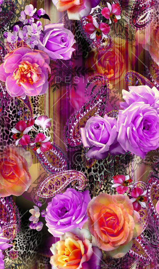 花卉印花华亿平台图片