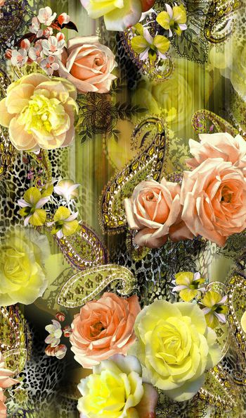 313279-华丽花卉蕾丝佩斯利设计