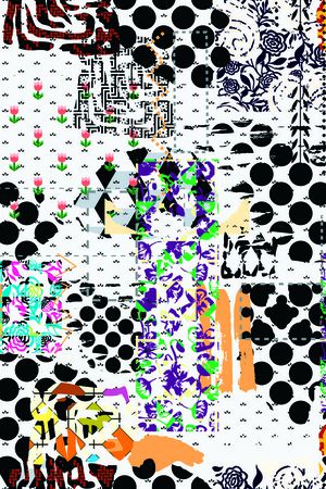 几何图案印花华亿平台图片