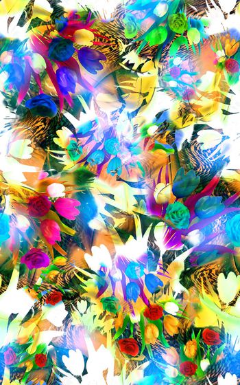 313516-多彩花卉花朵组合