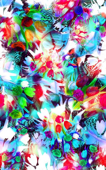 313517-多彩花卉花朵组合