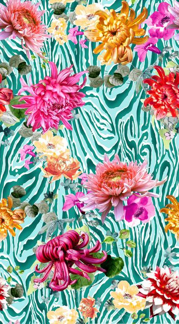 313583-中国风菊花斑马纹