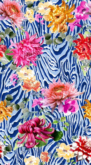 313584-中国风菊花斑马纹