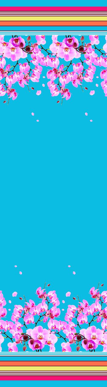 313593-定位裙边条纹兰花