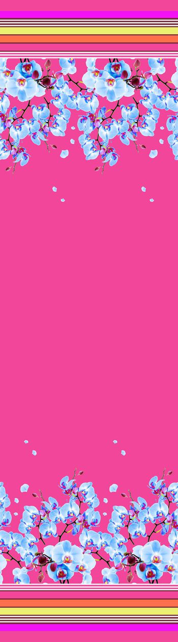 313595-定位裙边条纹兰花