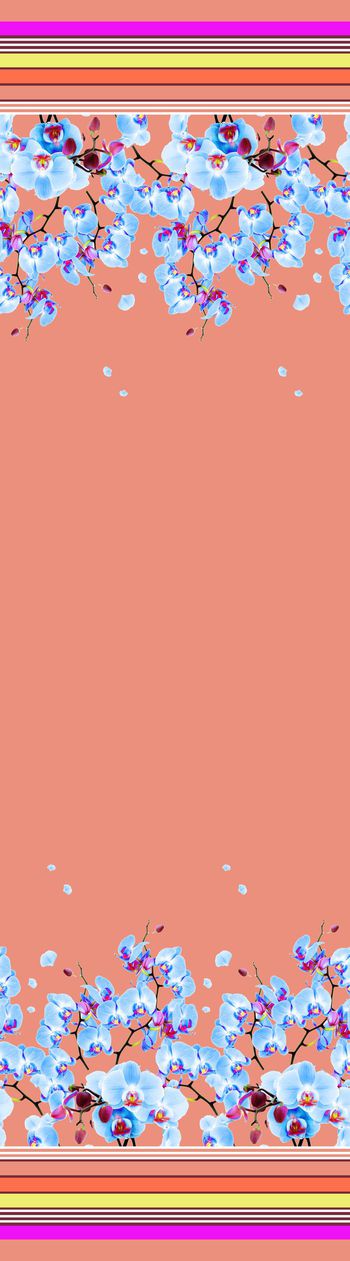 313596-定位裙边条纹兰花