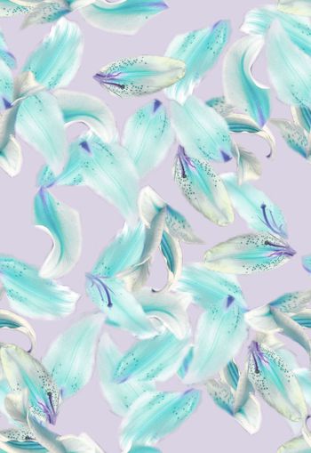 314068-清新淡雅百合花瓣花卉排列满布印花花