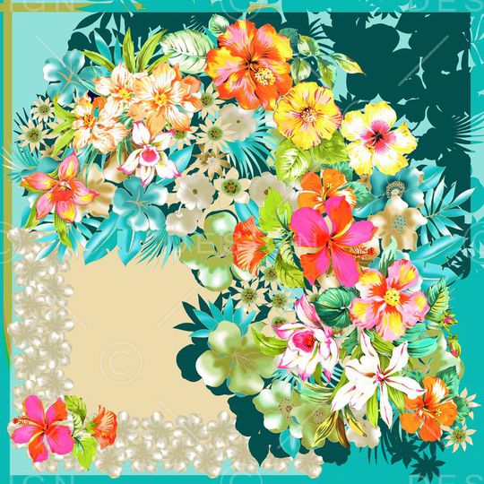 围巾印花华亿平台图片