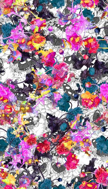 314930-多彩花卉蝴蝶组合