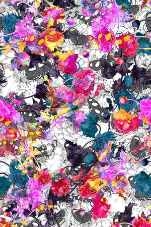 花卉印花华亿平台图片