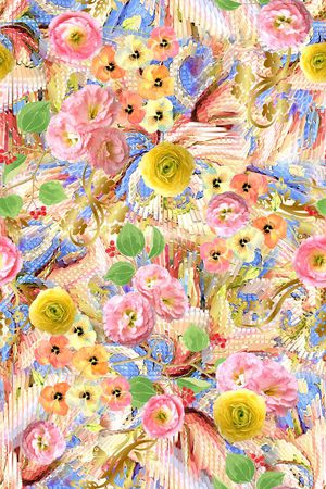 花卉印花华亿平台图片