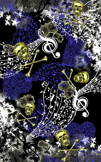 316070-飘逸音符定位花1