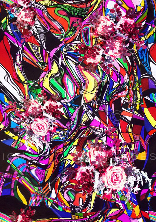 E-花卉几何/Flowers印花华亿平台图片