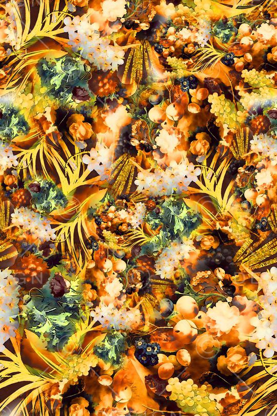 数码★花卉图案印花华亿平台图片