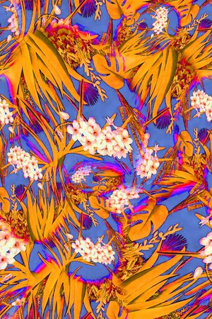 数码★花卉图案印花华亿平台图片