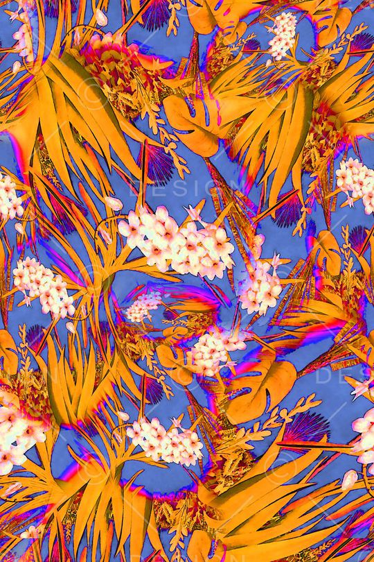 数码★花卉图案印花华亿平台图片