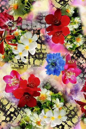 花卉印花华亿平台图片