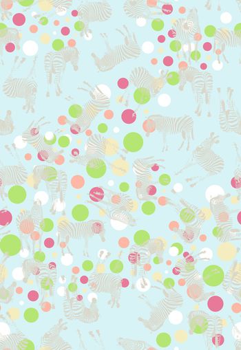 316415-WT340动物斑马几何点糖果色清雅